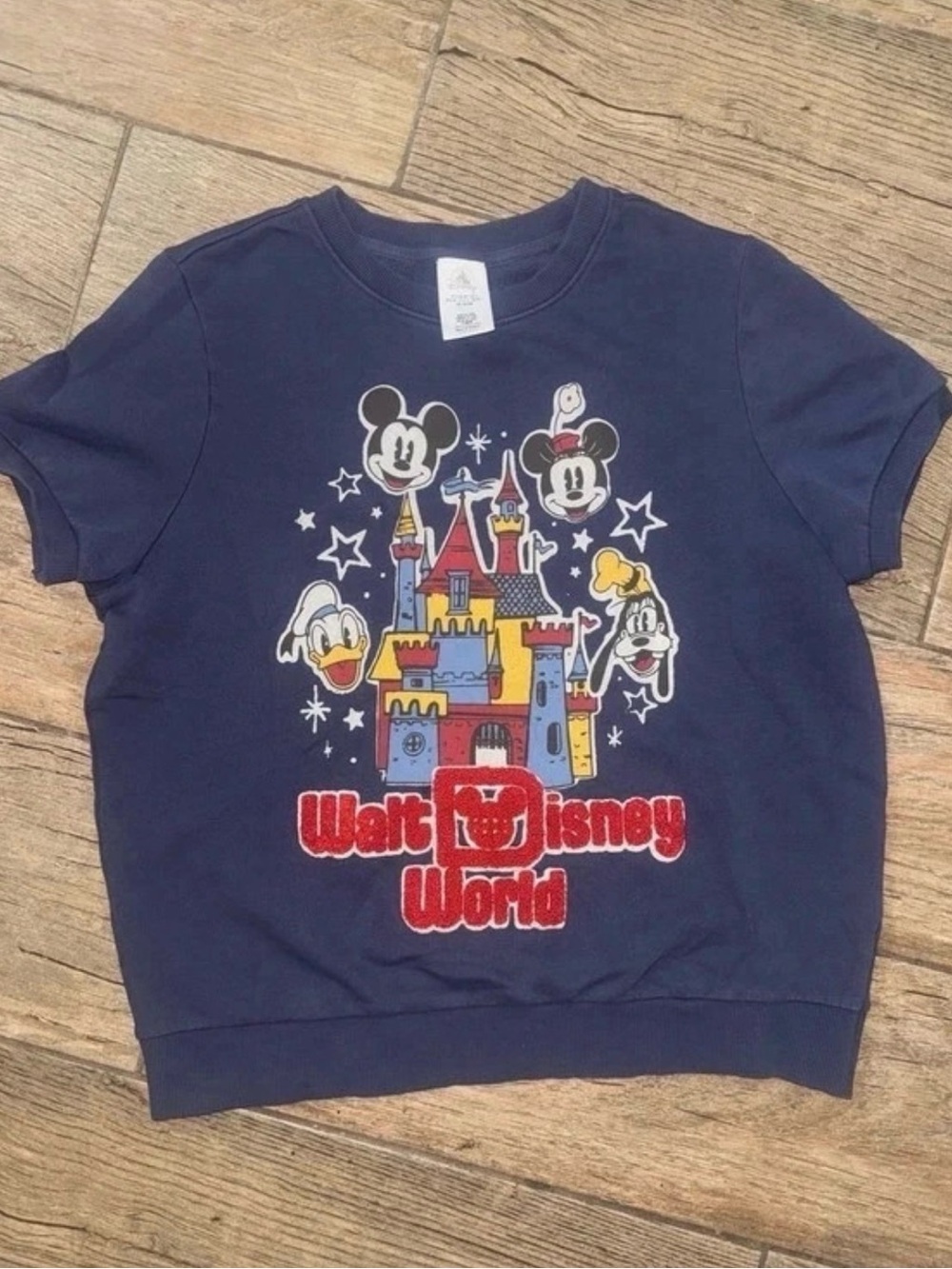 Disney Navy Short-Sleeve Tee with Castle & Classic Characters
